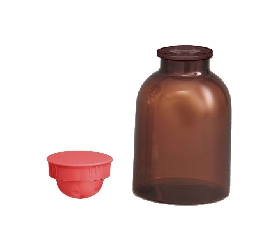 散薬瓶 500mL（茶） キャップ赤 1個 395100 5