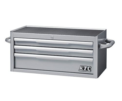 フラットトップチェスト（３段３引出し）　シルバー