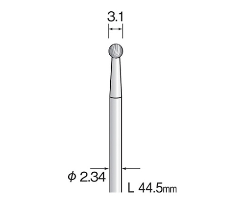 超硬カッター（スパイラル）　刃先：Φ2.3 軸径：2.34