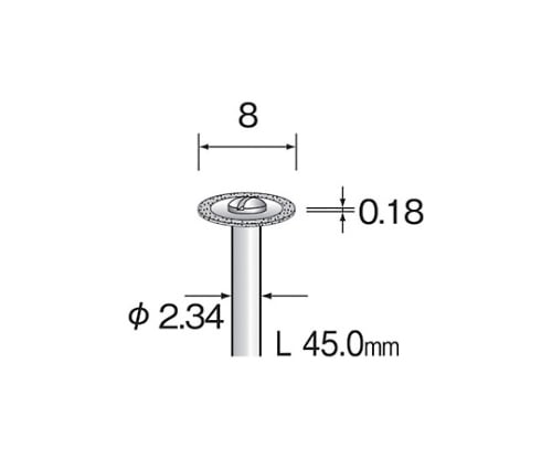電着ダイヤモンドカッティングディスク　８ｍｍΦ×シャンク径２．３４ｍｍ
