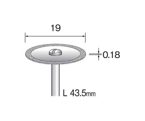 電着ダイヤモンドカッティングディスク　１９ｍｍΦ×シャンク径２．３４ｍｍ
