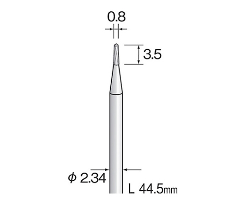 61-3886-73 超硬カッター（スパイラル） 刃先：Φ1×4 軸径：2.34 BC1143