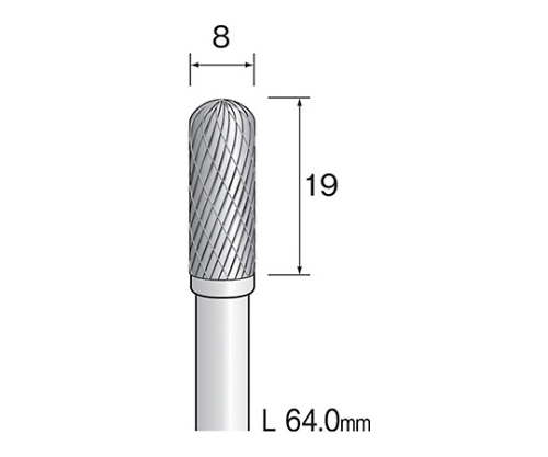 61-3888-70 超硬カッター（クロス） 刃先：Φ12.7×25 軸径：6 BC4156