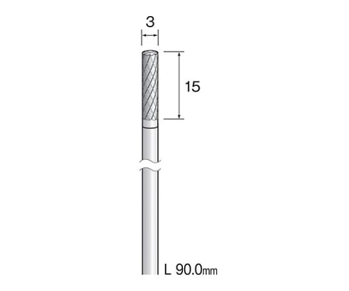 ロングシャフト超硬カッター（クロスカット）　刃先：Φ3×15 軸径：3