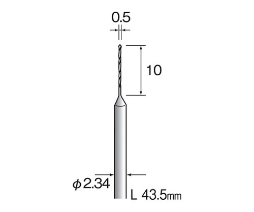 61-3890-35 ツイストドリル ハイス ０．５ｍｍΦ （１０個） KA1111