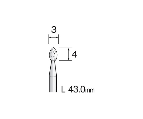 ミニチュアホワイト砥石　４３ｍｍ　（１０個）