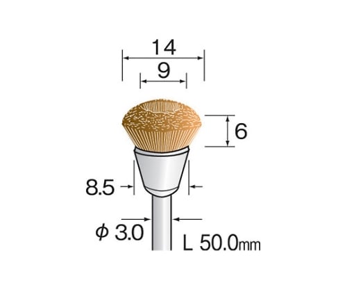 真鍮ブラシ　カップ型　（１０個）　Φ14×6ｍｍ