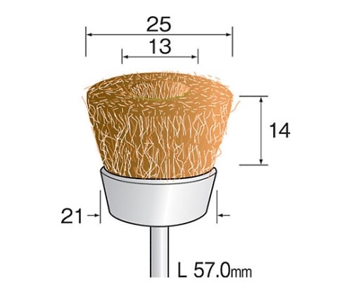 真鍮ブラシ　カップ型　（３個）　Φ25×14ｍｍ