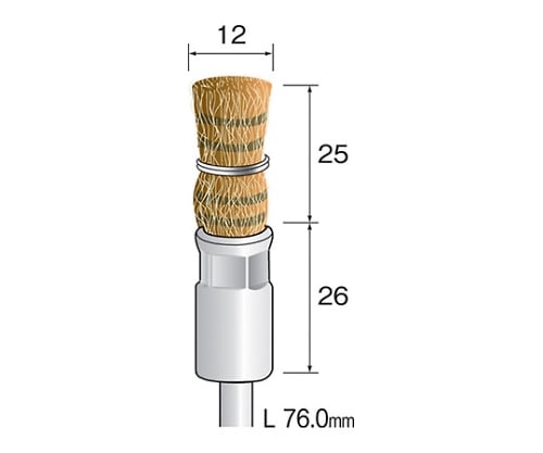 エンド型軸付ブラシ 真鍮 Φ12×25ｍｍ （３個）