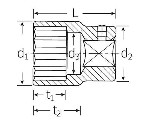 61-3955-24 （３／４ＳＱ）ソケット（１２角） （０５４１００５２ 