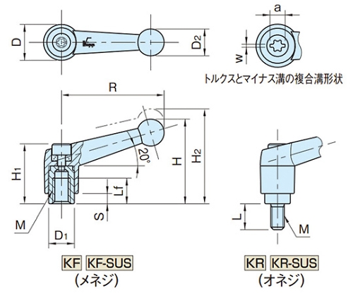 クランプレバー KR6X30-SUS