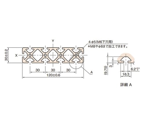 61-4173-55 ストラットプロファイル６ L6-SPH12030N-3M 【AXEL】 アズワン