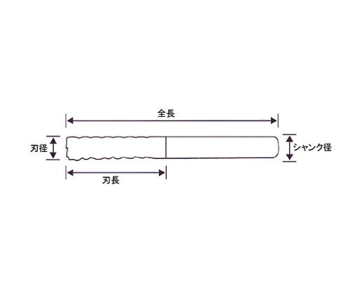 61-4267-64 超硬スクエアエンドミル ６枚刃 ロング １６ＭＭ PRC