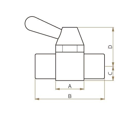 61-4378-34 PTFE2方ボールバルブ Rp1/2 オリフィス 10φ F-2001-003