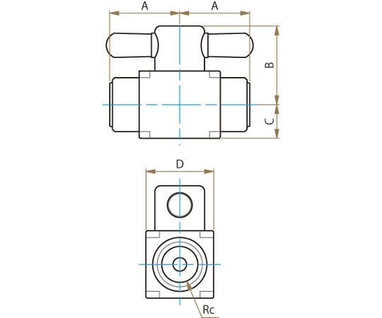 現在受注を停止している商品です］PTFEメス2方バルブ圧入型 Rc1/4 F