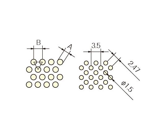 61-4387-24 PTFEパンチングシート 穴径2.0φ×300㎜角 F-3005-004 【AXEL