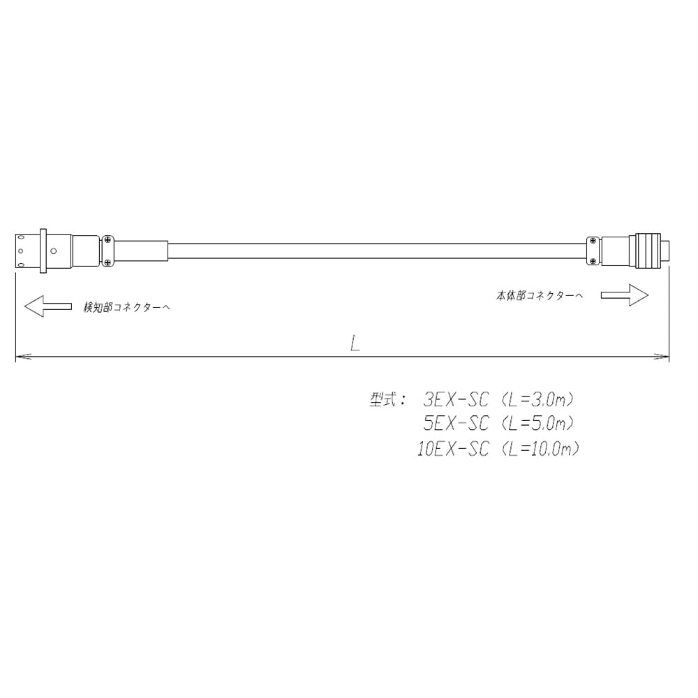 JKOシリーズ用センサー延長ストレートケーブル(3m)
