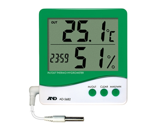 61-4673-13 外部センサー付き温湿度計(外部温度センサー付) AD-5682
