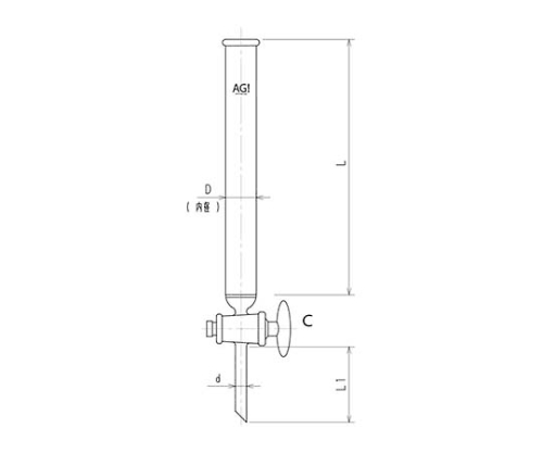コック付クロマトカラム(フィルター付) ガラスコック