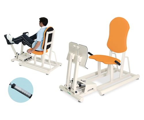 レッグプレスⅡ(分離式) 座幅45(全幅60)×奥行114×座高32/42(全高107)cm イエロー