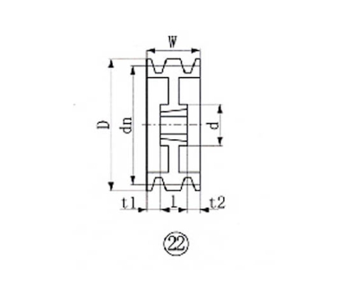 ブッシングプーリー SPB 300mm 溝数5