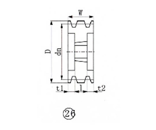 ブッシングプーリー SPC 265mm 溝数4