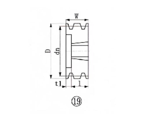 ブッシングプーリー SPZ 118mm 溝数6