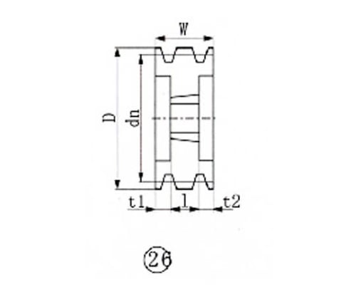 ブッシングプーリー SPZ 200mm 溝数6