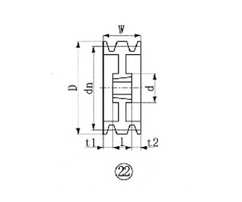 ブッシングプーリー SPZ 236mm 溝数4