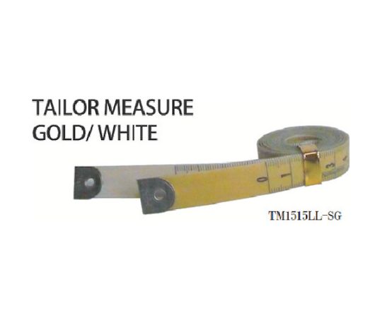 テーラーメジャー1.5m 余白有 白/ゴールド TM1515LL-SG