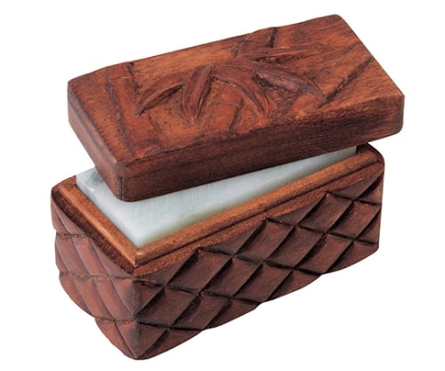 木彫印かん小箱 ミニ（しな材） 30024