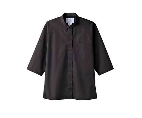 調理シャツ 男女兼用 7分袖 黒 2-235 S