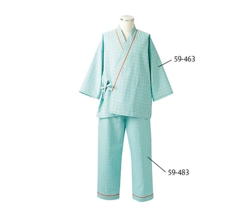 患者衣（上衣・男女兼用）　５９－４６３　グリーン ３Ｌ