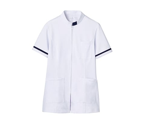 ジャケット レディス 半袖 白／ネイビー