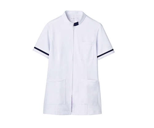 ジャケット レディス 半袖 白／ネイビー