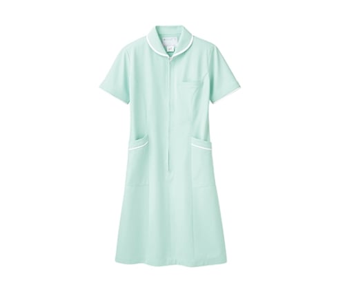 ナースワンピース 半袖 ミント／白
