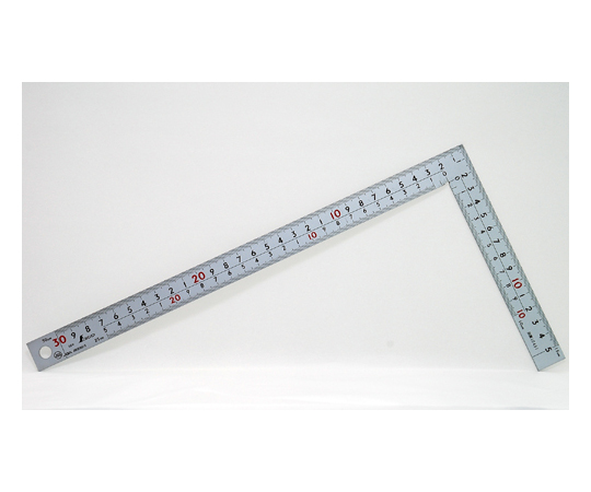 曲尺厚手広巾　シルバー　30cm　表裏同目　8段目盛　cm表示　JIS