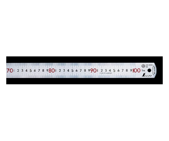 ピックアップスケール　シルバー1m　cm表示上下1mmピッチ赤数字入JIS