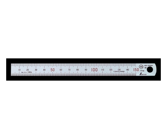 マグネチックスケール　シルバー　15cm　赤数字入　マグネット付JIS