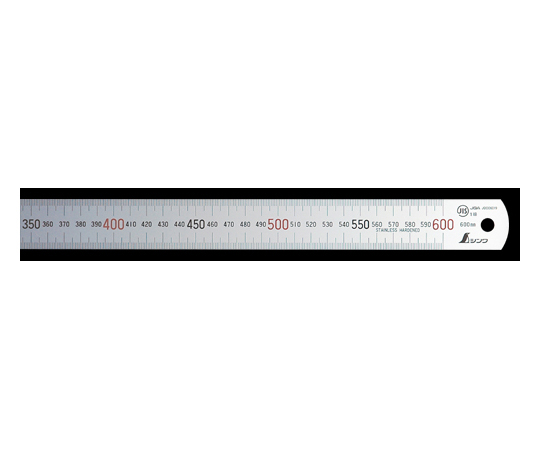 61-6162-35-57 直尺 シルバー 60cm上下段1mmピッチ 赤数字入 JIS 中国 