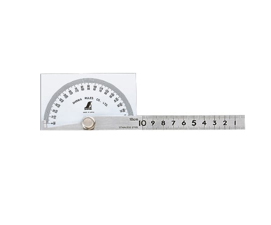 プロトラクター　№183　シルバー　55×94mm　竿目盛10cm　角型