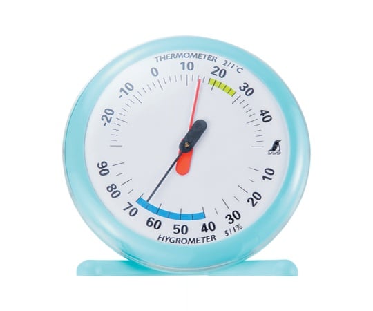 温湿度計　Q-1　丸型　15cmライトブルー