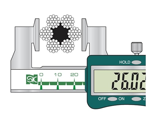 ［取扱停止］ワイヤーロープ径測定ノギス　WR-100