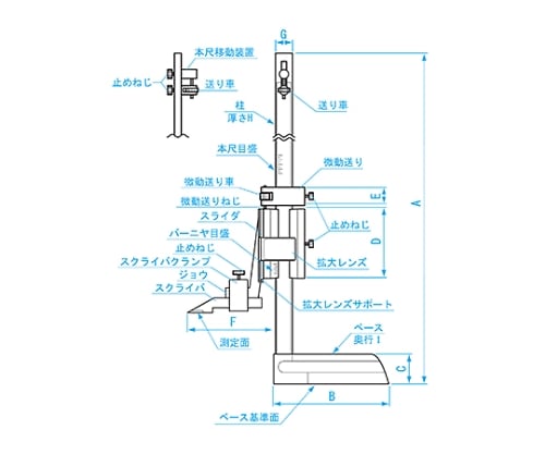 61-6179-87 快段目盛ハイトゲージ 20cm VHK-20KDS