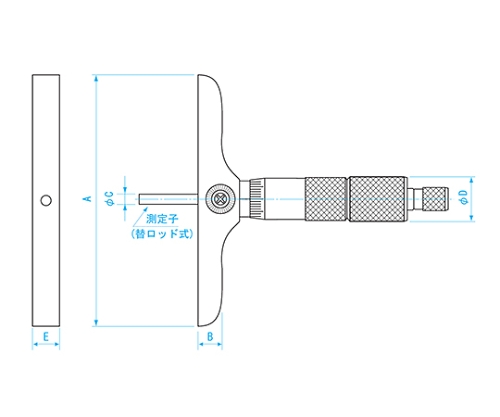 新潟精機 SK 替ロッド式デプスマイクロメータ MC202-100FS｜計測、検査