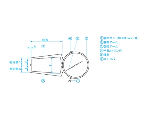 61-6182-15 ダイヤルキャリパゲージ 外側 0-12㎜ AO-1 【AXEL】 アズワン