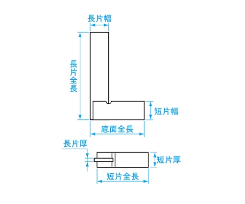 61-6184-02 台付直角定規 2級 1000mm AA-S1000 【AXEL】 アズワン