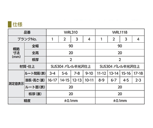 ルート間隔限界ゲージ　WRL310