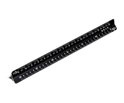 61-6420-66 アルミ三角スケール 快段目盛 一般用 160mm TSGA