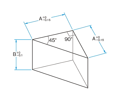 61-6928-65 45°直角プリズム BK7 15mm 基材面精度λ/2 RPB-15-2L 【AXEL